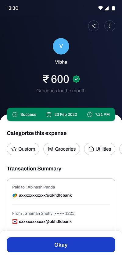 Overhauled transaction summary screen